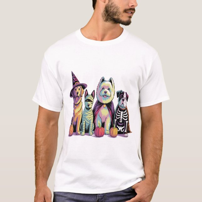 Camiseta Halloween Brush Squad Dog (Frente)
