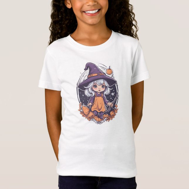 Camiseta Halloween, bruxa 3 bebê, bruxa fofa, feriado (Frente)