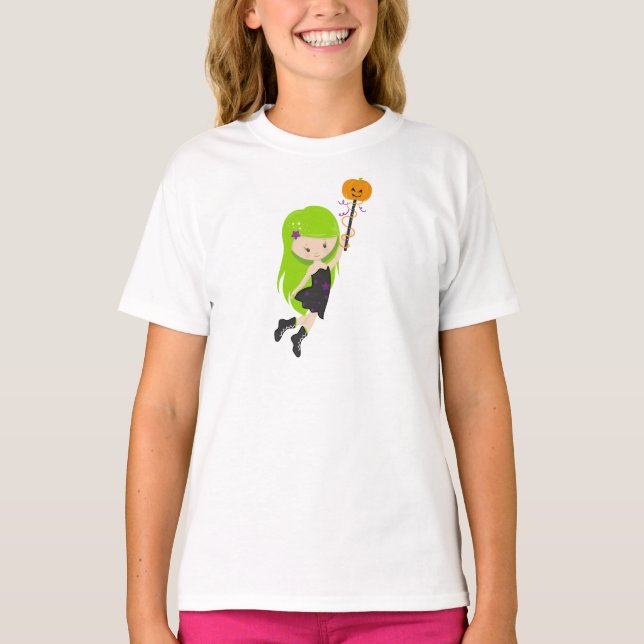 Camiseta Halloween, Bruxa, Abóbora, Truque Ou Tratar, Boo (Frente)