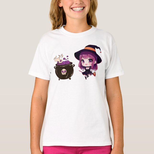 Camiseta Halloween/bruxa/outono/outubro (Frente)