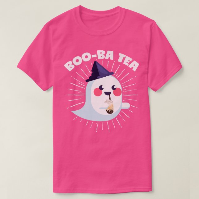 Camiseta Halloween Bubble Tea Ghost Boo-Ba Tea Costume (Frente do Design)