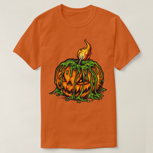 Camiseta Halloween Candle Scary Jack O Lantern  (Frente do Design)