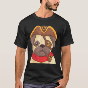 Camiseta Halloween Capitão Cão Pirata Figurino Para Homens,