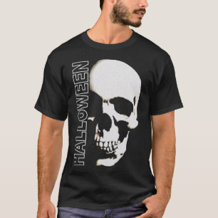 Camiseta Halloween - cara assustadora do crânio do esquelet