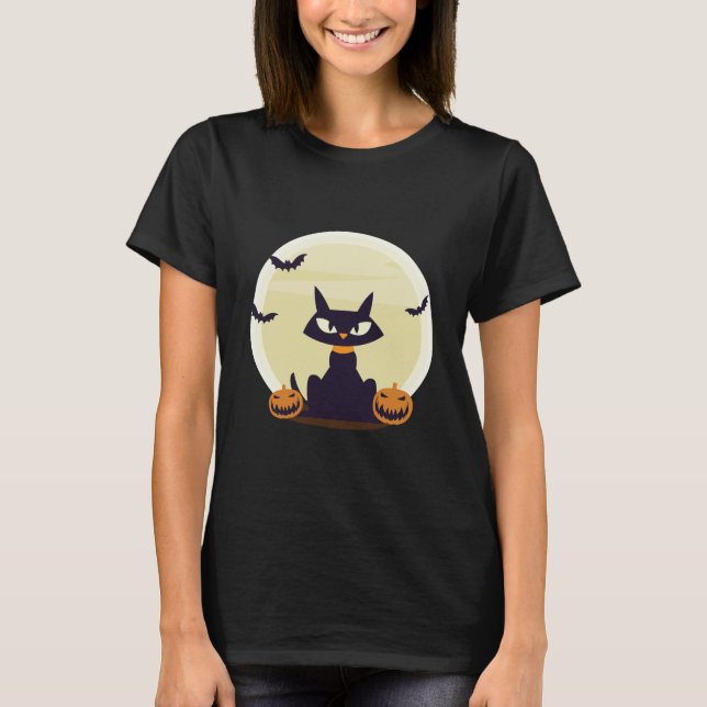 Camiseta Halloween Cat (Frente)