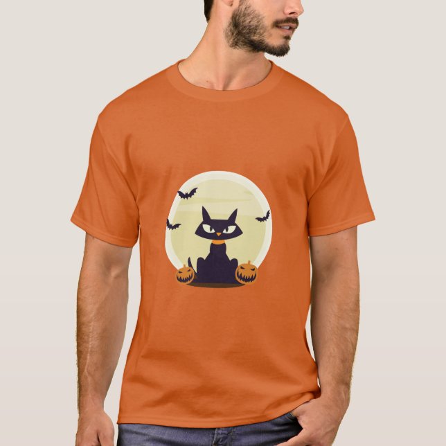 Camiseta Halloween Cat (Frente)