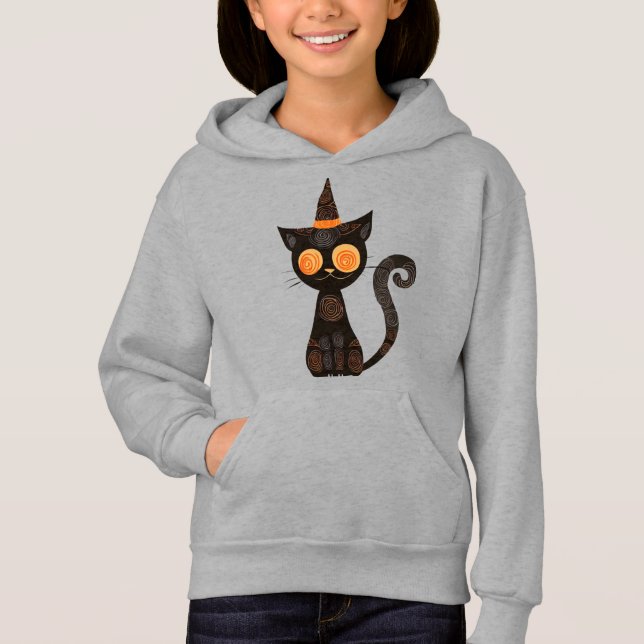 Camiseta Halloween/cat//fall/whimsical (Frente)