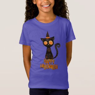 Camiseta Halloween/cat//fall/whimsical