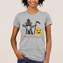 Camiseta Halloween Cat Grim Reaper