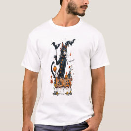 Camiseta halloween cat horror art graffiti
