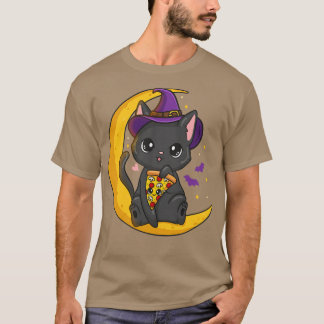 Camiseta Halloween Cat Pizza