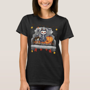 Camiseta Halloween Cat Skull Truck Figurume Crianças Presen