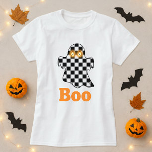 Camiseta Halloween Checkerboard Ghost Boo