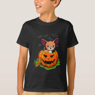 Camiseta Halloween Chihuahua Dog Amantes Pumpkin Grunge Jac