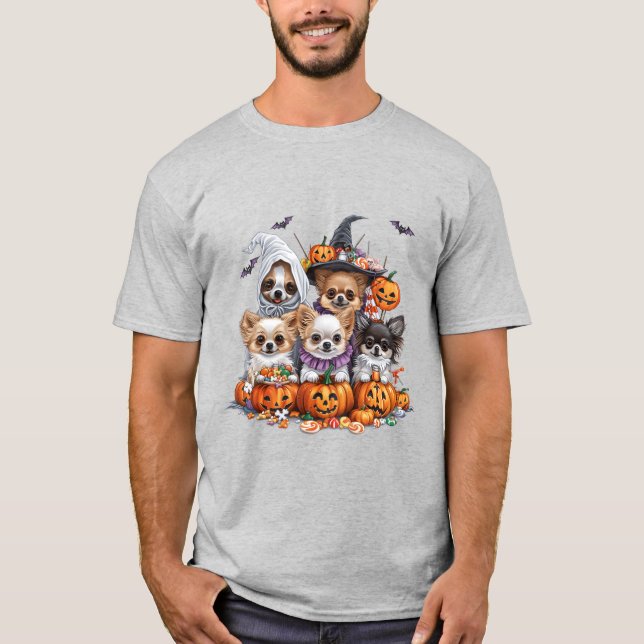 Camiseta Halloween Chihuahua Dogs (Frente)
