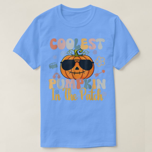 Camiseta Halloween Coolest Pumpkin In The Patch Groovy Funn (Frente do Design)