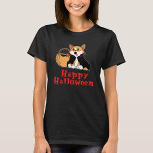 Camiseta Halloween Corgi Dog Vampire Dracula Para Cachorro