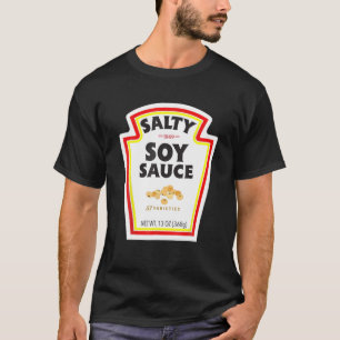 Camiseta Halloween Correspondendo Costume Salty Soy Sauce B