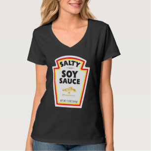 Camiseta Halloween Correspondendo Costume Salty Soy Sauce B