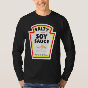 Camiseta Halloween Correspondendo Costume Salty Soy Sauce B