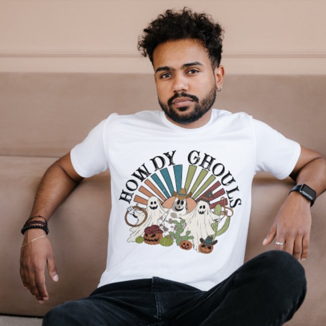CAMISETA HALLOWEEN COWBOY GHOSTS OCIDENTAL HOWDY GHOULS (Criador carregado)