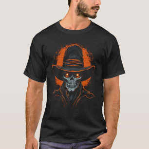 Camiseta Halloween Cowboy Skull Western Country Spooky Ghos