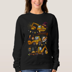 Camiseta Halloween Crane Truck Construction Pumpkin Toddler