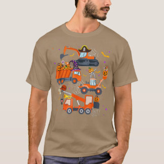 Camiseta Halloween Crane Truck Construction Pumpkin Toddler
