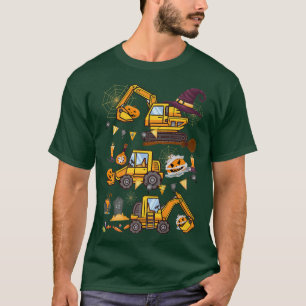 Camiseta Halloween Crane Truck Construction Pumpkin Toddler