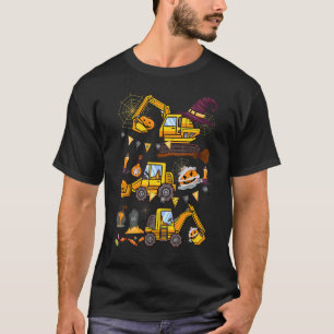 Camiseta Halloween Crane Truck Construction Pumpkin Toddler