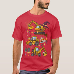 Camiseta Halloween Crane Truck Construction Pumpkin Toddler