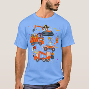 Camiseta Halloween Crane Truck Construction Pumpkin Toddler
