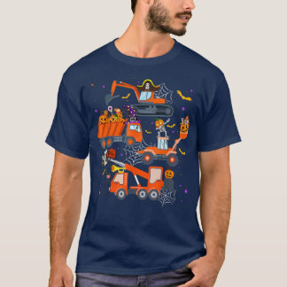 Camiseta Halloween Crane Truck Construction Pumpkin Toddler