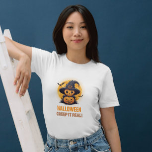 Camiseta Halloween Creep It Real Pumpkin & Witwens