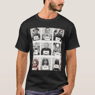 Camiseta Halloween Creepy Legends Killer Mugshots Horror Fa