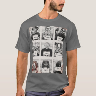 Camiseta Halloween Creepy Legends Killer Mugshots Horror Fa
