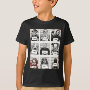 Camiseta Halloween Creepy Legends Killer Mugshots Horror Fa