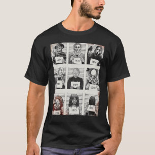 Camiseta Halloween Creepy Legends Killer Mugshots Horror Fa