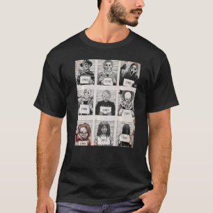 Camiseta Halloween Creepy Legends Killer Mugshots Horror Fa