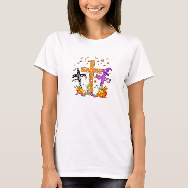 Camiseta Halloween Crosses God (Frente)