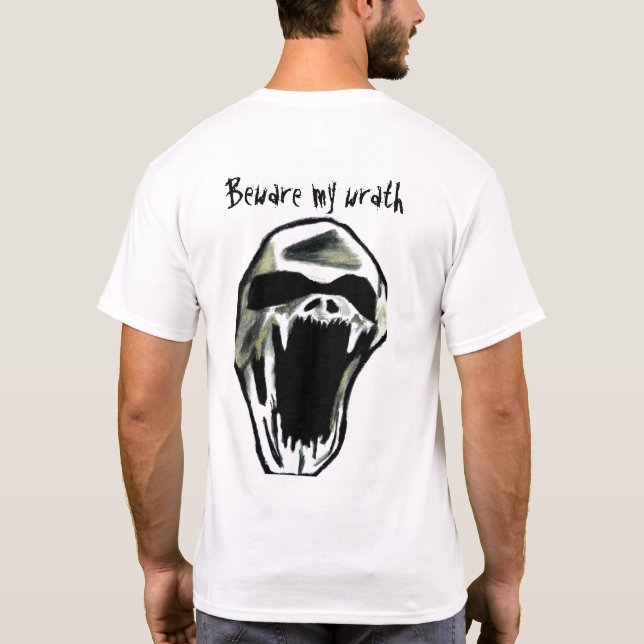 CAMISETA HALLOWEEN, CUIDADO COM MINHA RAZÃO (Verso)
