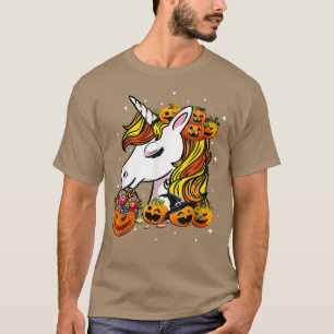 Camiseta Halloween Cute Candy Corn Unicorn Halloween Pumpki