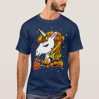 Camiseta Halloween Cute Candy Corn Unicorn Halloween Pumpki