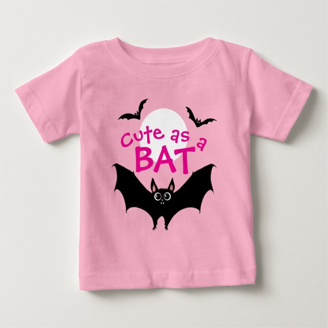 Camiseta Halloween Cute como um Bat (Frente)