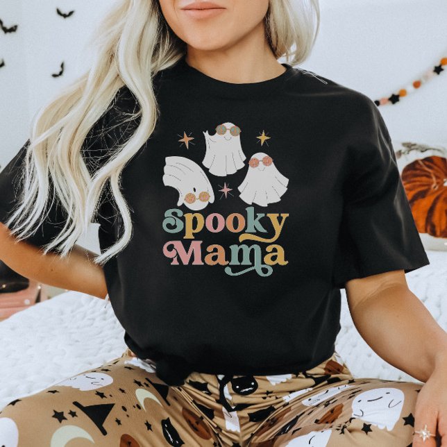 Camiseta Halloween Cute Spooky Mama Retro Font (Criador carregado)