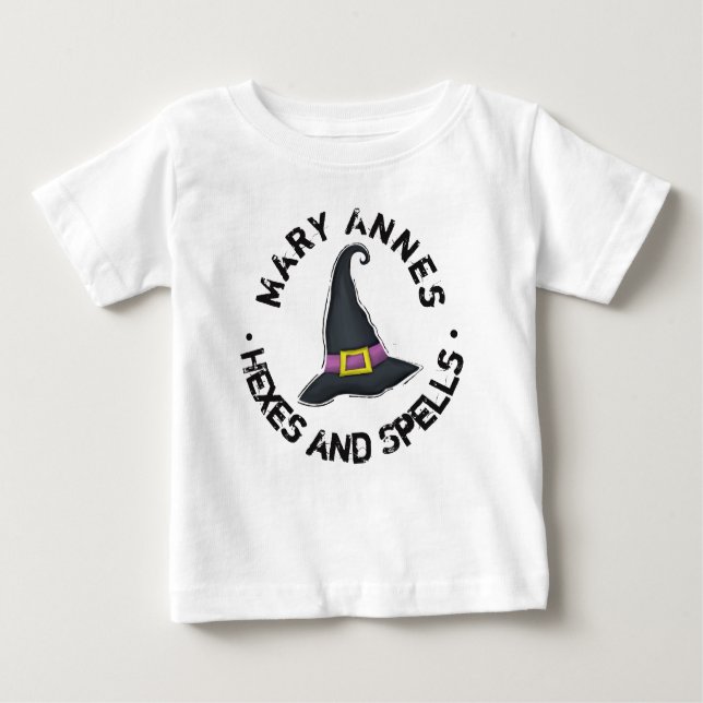 Camiseta Halloween Cute Witch Hat Whimsical Kids (Frente)