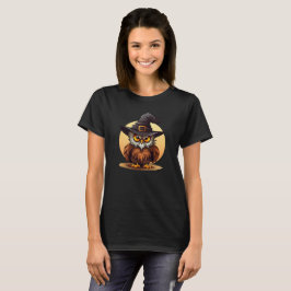 Camiseta Halloween da bruxa coruja