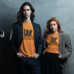 Camiseta Halloween da Equipe de Resposta Tática dos Caçador