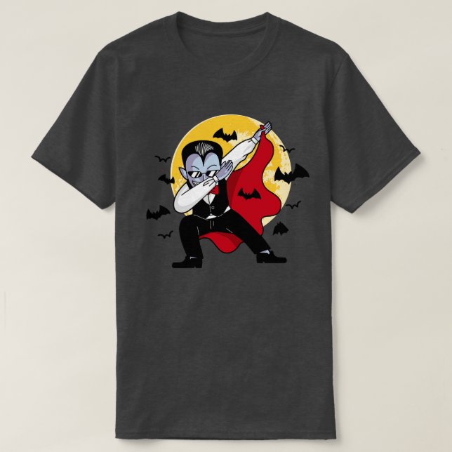 Camiseta Halloween Dab Funny Dabbing Vampire (Frente do Design)