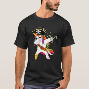 Camiseta Halloween Dabbing Cute Pirate Unicorn Roupa Kids
